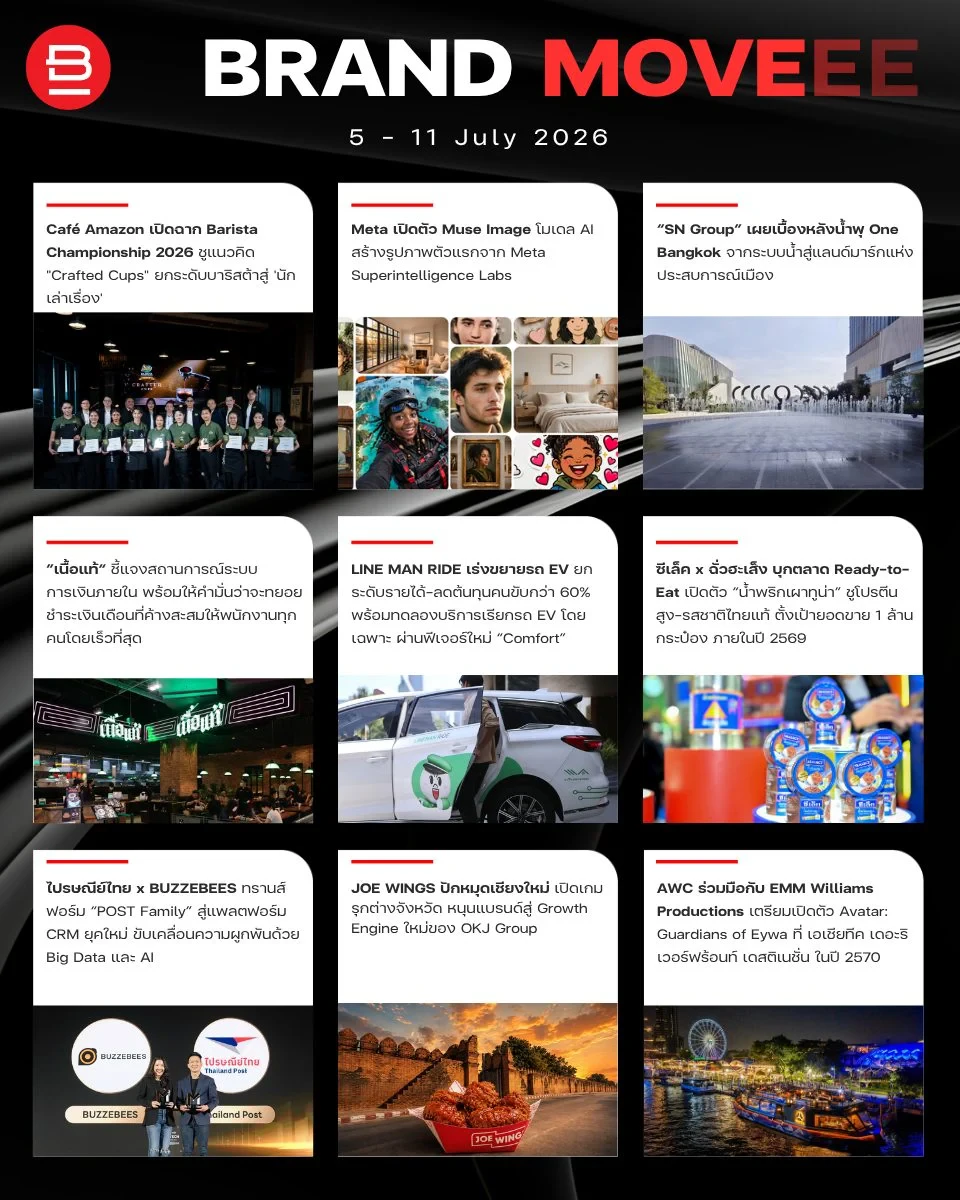 Brand Move สรุปข่าวเด่นแบรนด์ดัง ระหว่างวันที่ 5 - 11 July 2026